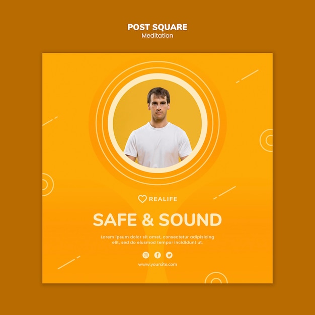 Meditation Post Square Template – Free Download