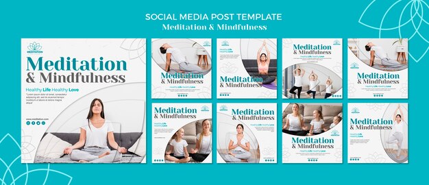 meditation social media post template