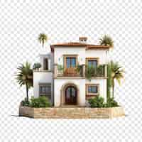 Free PSD mediterranean house isolated on transparent background