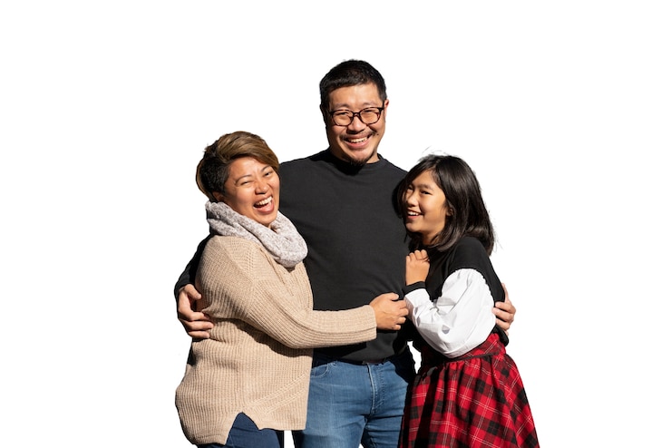 Free PSD medium shot family spending quality time together