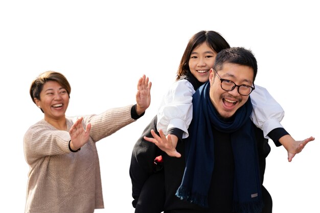 medium shot family spending quality time together