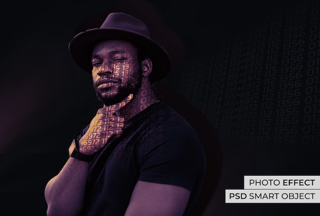 Free PSD medium shot man posing in studio