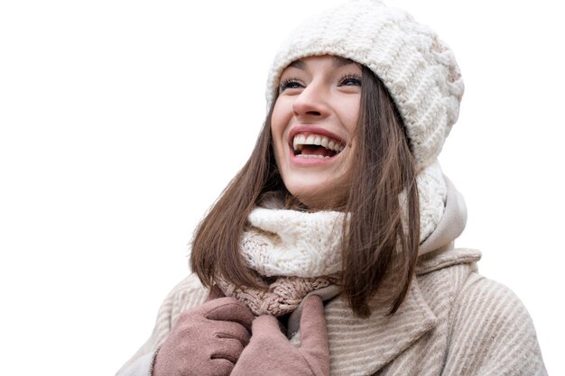 Medium shot smiley woman posing