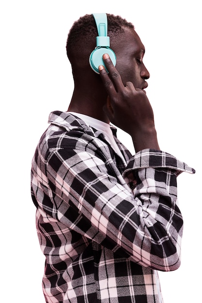 Free PSD medium shot young man posing in studio