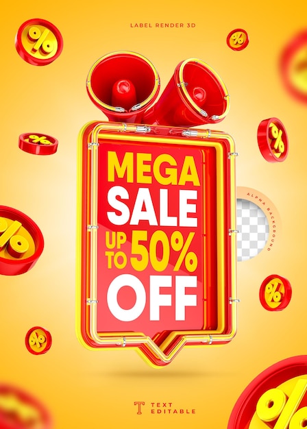 Mega sale 3d megaphone box flash sale up to 50 off