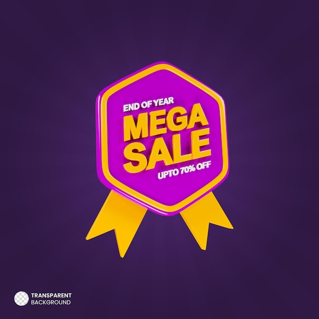 Free PSD mega sale 3d promotion banner