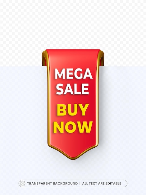 Free PSD mega sale banner background with editable text