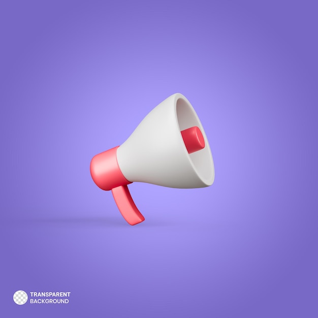 Megaphone icon isolated 3d render illustration