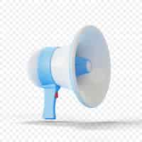 Free PSD megaphone isolated 3d render icon illustration