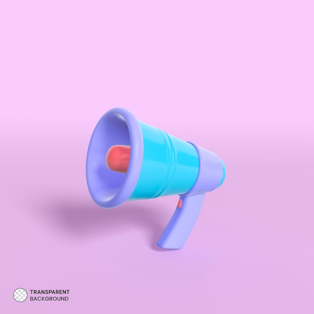 Megaphone isolated icon 3d render illustration