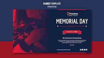 PSD gratuito concetto di banner memorial day