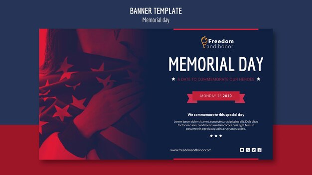 Concetto di banner Memorial day