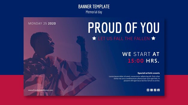 Memorial day banner template theme