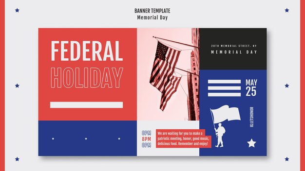 Memorial day banner template