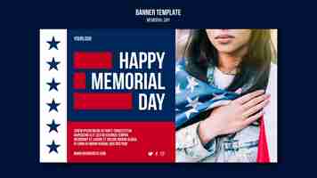 Free PSD memorial day banner template