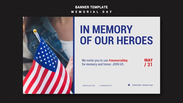 Memorial day banner template