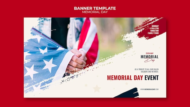 Free PSD memorial day banner template