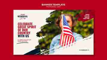 Free PSD memorial day banner template