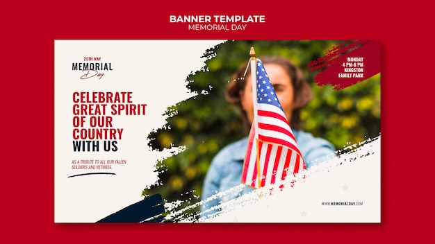 Memorial day banner template