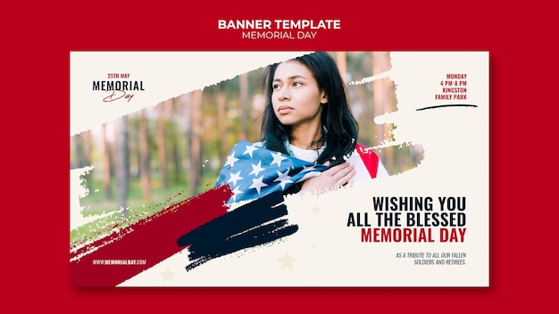 Memorial day banner template