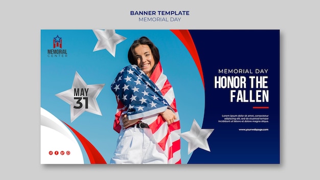 Modello di banner del Memorial day