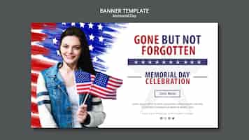 Free PSD memorial day concept banner template