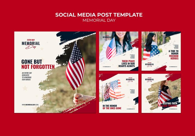 Memorial day instagram post templates