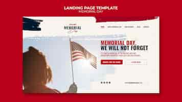 Free PSD memorial day landing page template