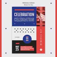 Free PSD memorial day poster template