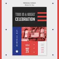 Free PSD memorial day poster template