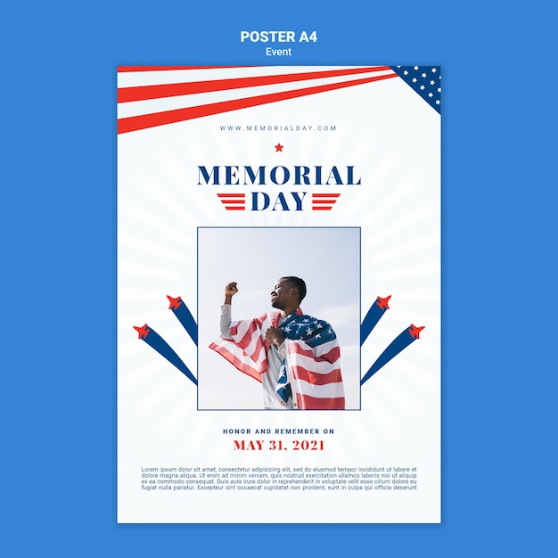 Free PSD memorial day print template