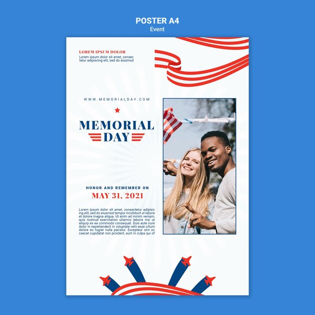 Modello di stampa del Memorial day