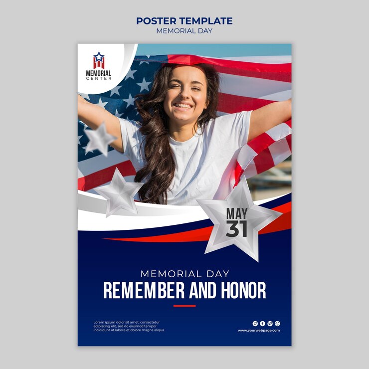 Free PSD memorial day print template