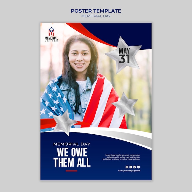 Free PSD memorial day print template