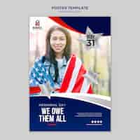 Free PSD memorial day print template