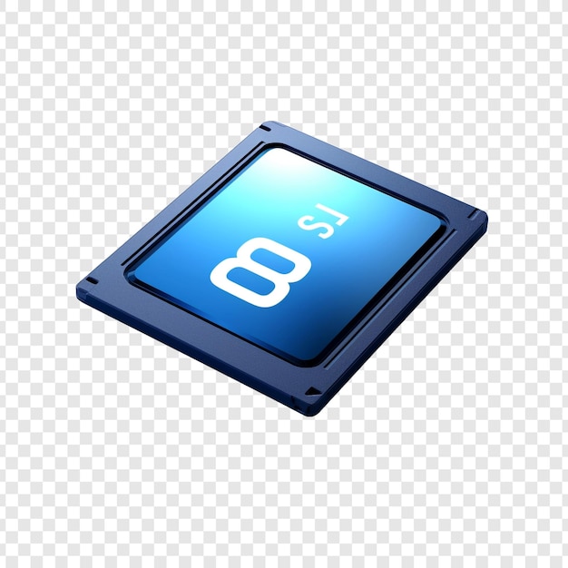 Free PSD memory card isolated on transparent background