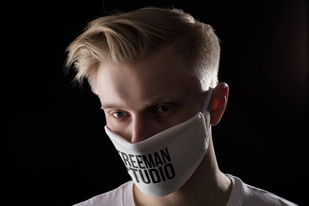 Download Fashion face mask mockup in top view | Free PSD File