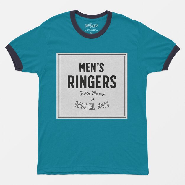 Mens ringers t-shirt mockup