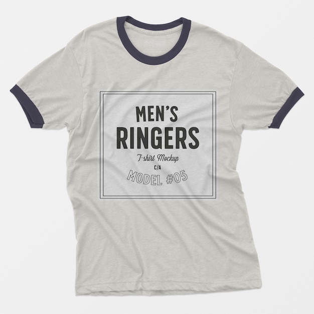 Mens ringers t-shirt mockup