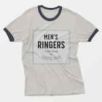 Free PSD mens ringers t-shirt mockup