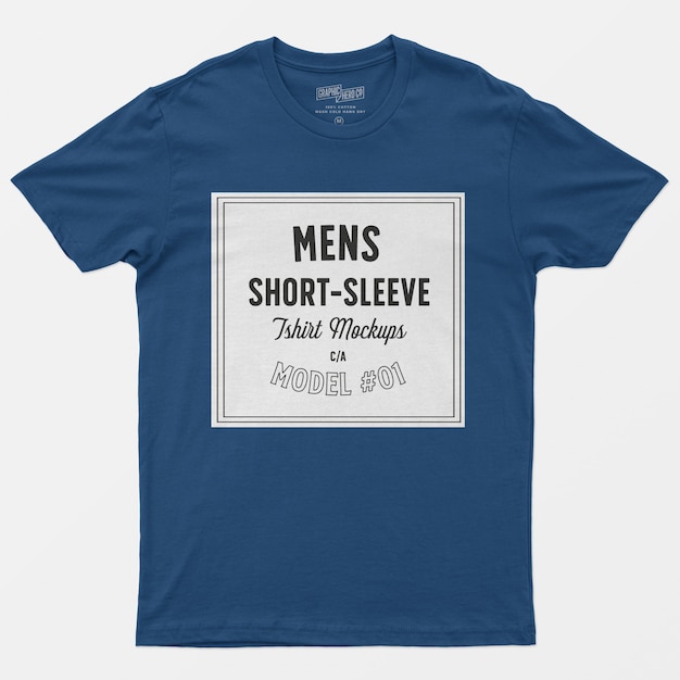 Free PSD Mens Short Sleeve T-Shirt Mockups for Download