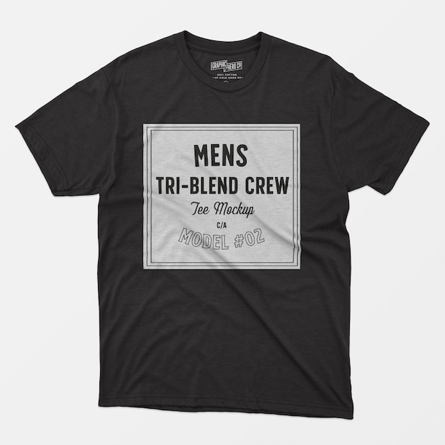 Mens Tri-blend Crew Tee Mockup