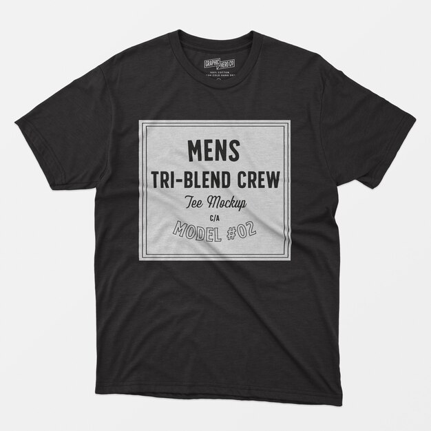 Mens tri-blend crew tee mockup