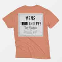 PSD gratuito mens triblend vee tee mockup 07