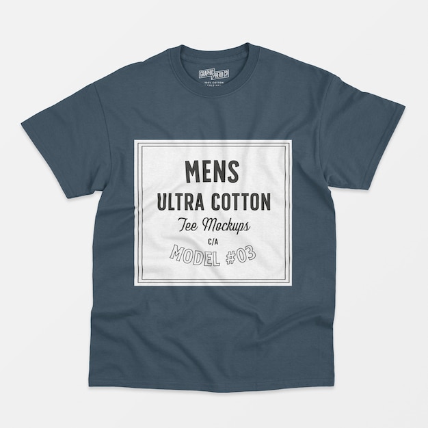 Free PSD mens ultra cotton tee mockup 03