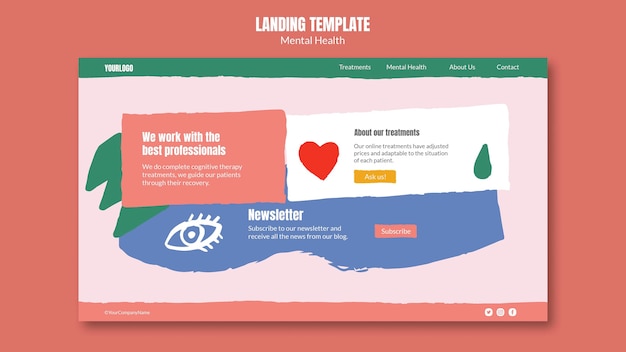 Mental health landing page template