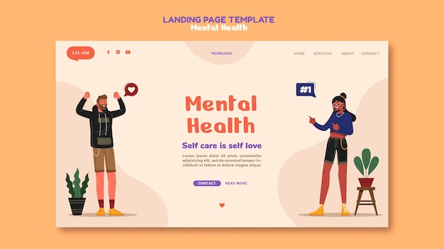 Mental health  landing page template