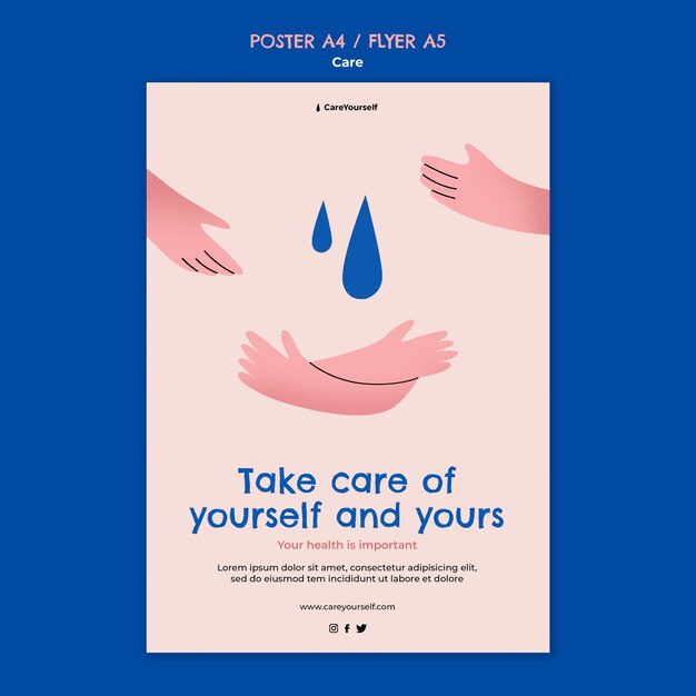 Mental health selfcare flyer template