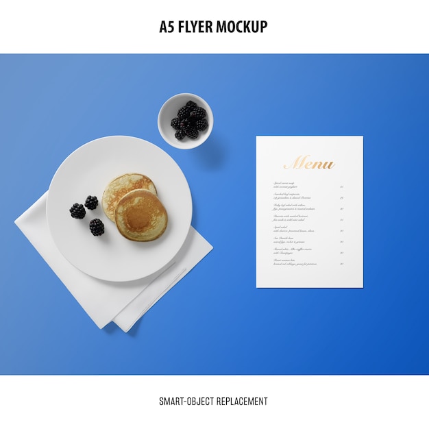 Free PSD menu card mockup