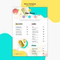PSD gratuito menu design cibo americano